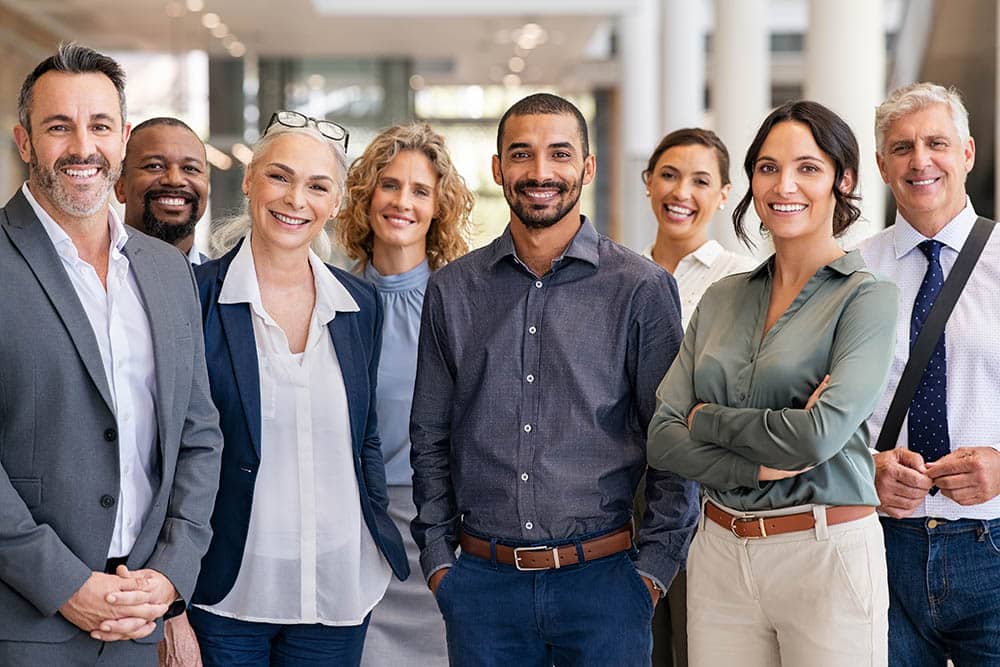 Portrait of group of business people at modern office